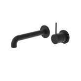 Mecca Handle Up Wall Basin Mixer Combination Seperate Plate - Matte Black